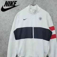 【古着】ナイキ ジャージ FC マンチェスター 刺繍 ホワイト×ブラック