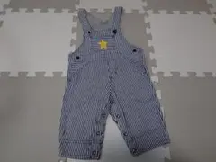 Bebe ストライプ柄オーバーオール（ネイビー/ホワイト）