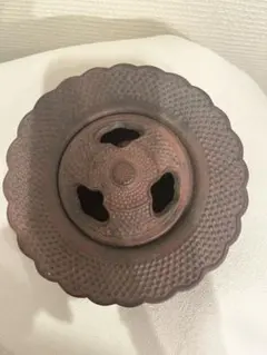 金属製 お香立て 円形 波形デザイン