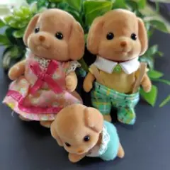 美品　シルバニアファミリー トイプードル男の子女の子赤ちゃん3体セット