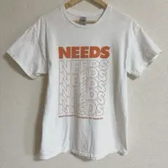 【GILDAN/ギルダン】NEEDS Tシャツ/プリント/ホワイト×オレンジ/M