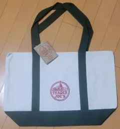 Trader Joe's トートバッグ ホワイト/グリーン