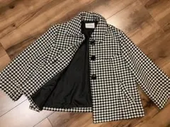 ハウンドトゥース柄 ピーコート