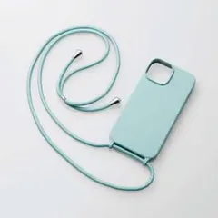 エレコム  iPhone14用ケース  ショルダーストラップ シリコン グリーン