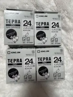 キングジム テプラテープ PRO 透明 24mm インデックス４個セット