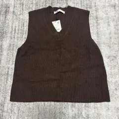 ZARA ブラウン ニットベスト Mサイズ