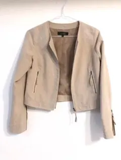 rienda ノーカラースエードジャケット