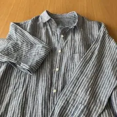 無印良品　S リネン　シャツワンピース