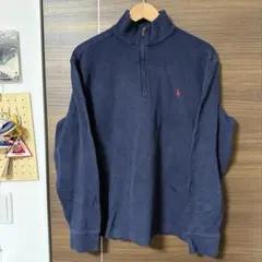 90s Polo by Ralph Lauren ハーフジップ Mサイズ 紺色