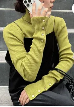 DISCOAT リブ袖口ボタンタートル