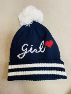 EASTBOY イーストボーイ ポンポンニット帽　ネイビー