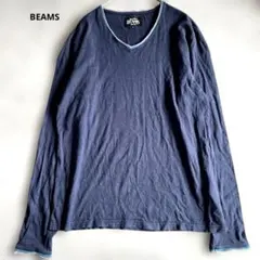 BEAMS ネイビー Vネック 長袖カットソー Mのサムネイル