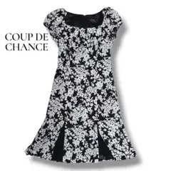 COUP DE CHANCE 花柄シフォン切替 ワンピース 日本製 S相当