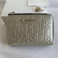 PINKY&DIANNE カヌレ L字ファスナー 二つ折り財布 ゴールド