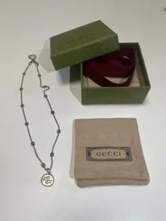 GUCCI グッチ インターロッキングG オーバルペンダント ネックレス SV