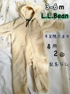 【 美品 】 L.L.Bean 3-6ヶ月 ロンパース カバーオール くま