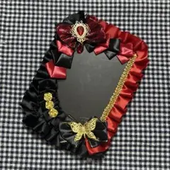 92 硬質ケースデコ レースデコ 赤 黒 B7