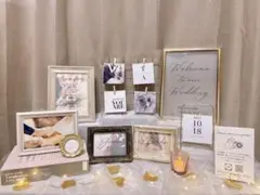 ナチュラルピンク系　受付サイン付き　ウェルカムスペース　結婚式　まとめ売り