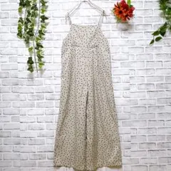 【GU】 ジーユー （S） サロペットワイドパンツ 水玉模 レディース