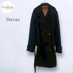 美品【Duvas】ダブルブレストトレンチコート ベルト付き ウール ロングコート