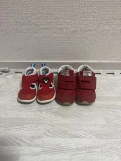 mikihouse DOUBLE.B13とミキハウス ミズノ ベビーシューズ14