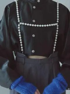 ameri vintage パール装飾サスペンダー付き ワイドパンツ 完売