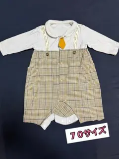 チェック柄ロンパース 70【apres les cours】