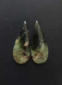 春セール❗️New❗️⑦ クロームカルセドニー ピアス.イヤリング用 ペア