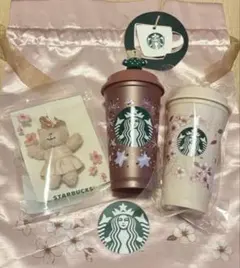 【スタバセット】Starbucks 桜　クリスマス　タンブラー　ベアリスタ