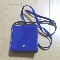 クレージュ　ミニバッグ　ブルー　エナメル