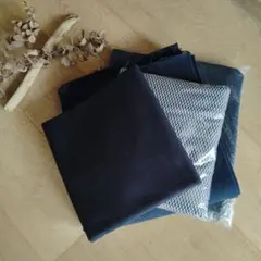 【 生地セット♪】大量　計8メートル以上／布／ 生地／ネイビー　厚手オックスなど