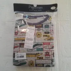 moujonjon 新幹線 長袖キルトパジャマ上下セット110総柄 グレー