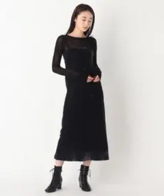 OPAQUE.CLIP 百々千晴さんコラボシルクレーヨンベルベットキャミドレス黒