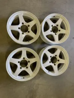 送料無料14インチ4.5J +45 4穴 PCD100 軽 スポーク ホワイト - メルカリ