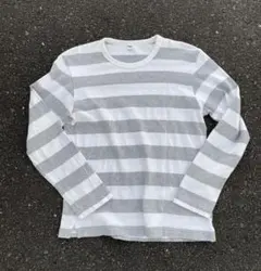 OLD UNIQLOボーダーロンTグレー✖️ホワイト archive y2k短丈