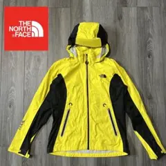 ノースフェイス　HYVENT 防水防風　刺繍ロゴ　イエロー　メンズXL
