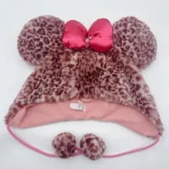 東京ディズニーリゾート ミニーマウス ヒョウ柄 ファンキャップ ピンク 豹柄
