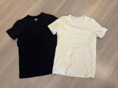 ユニクロユー　クルーネックTシャツ M ブラック、ナチュラル2枚セット