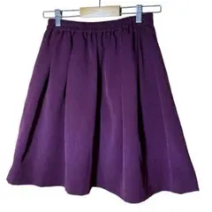 【良品】アースミュージックアンドエコロジー プリーツスカート【S】 ボルドー