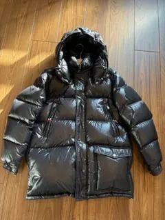 値下げ！MONCLER ランバートブラック フード付きダウンジャケット