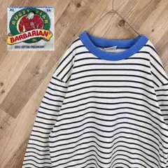 BARBARIAN バーバリーアン　クールネック　長袖Tシャツ　ボーダー　XL