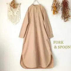 フォークアンドスプーンFORK&SPOONバンドカラーシャツワンピース 長袖