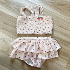 petit main いちご柄 セパレート水着 80cm