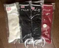 新品未使用　靴下　ソックス　女の子　セット　まとめ売り 黒　白　4足