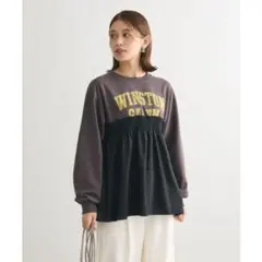 【新品タグあり】Green Parks 異素材ブッキングロゴプルオーバーグレー