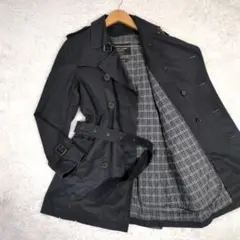 美品【M】バーバリーブラックレーベル　2way　トレンチコート　中綿ライナー　黒