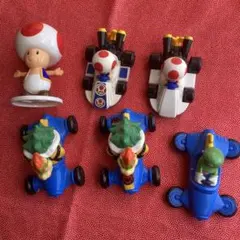 マリオフィギュアトードとカートセット 6体