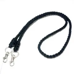 【ハンドメイド作品】　黒　パラコード　スマホストラップ シンプルブラック