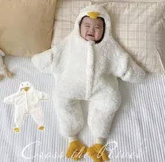 もこもこ アヒル ロンパース カバーオール 赤ちゃん服