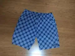 YONEX ヨネックス チェック柄 ハーフパンツ S ブルー 全仏 ワウリンカ